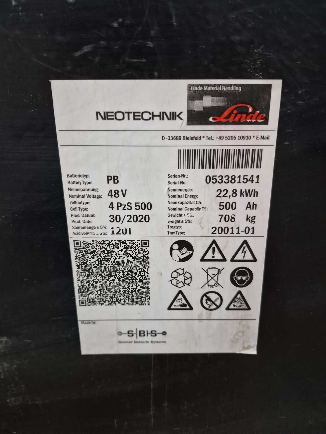 Tractiebatterij 48 volt 4PzS500 bj 2020 c5 getest 70%