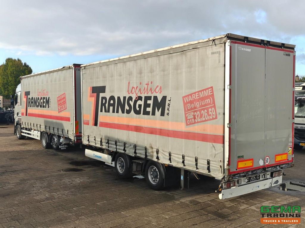 Renault T480 6x2 Sleeper Euro6C 13L - Curtainside Combi 110m³ + Krone - Sliding Roof - Through-Load System - SmartTachoV2
