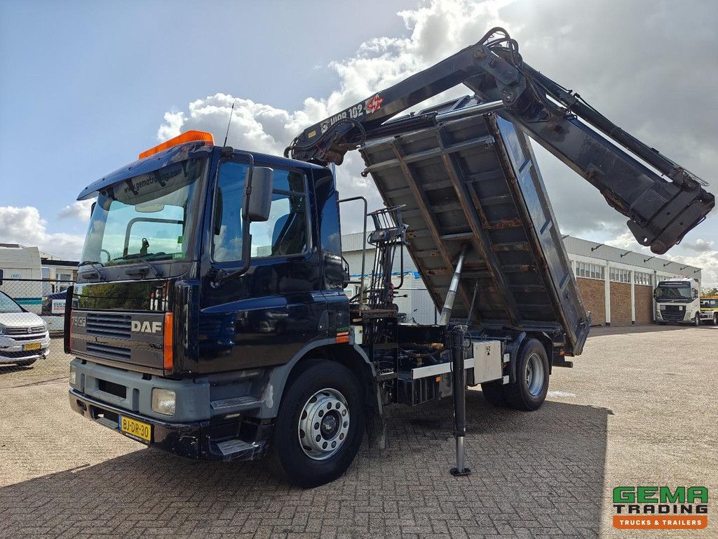 DAF CF75.250 4x2 Day Cab Euro3 - 2-Sided Tipper + Hiab102 - 178,320 km - Manual Transmission - Full Blade