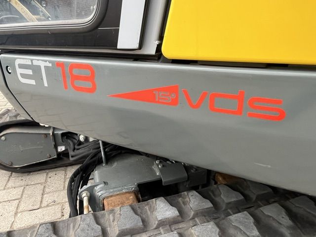 Minigraver Wacker Neuson ET18 VDS urenstand 484 uur.