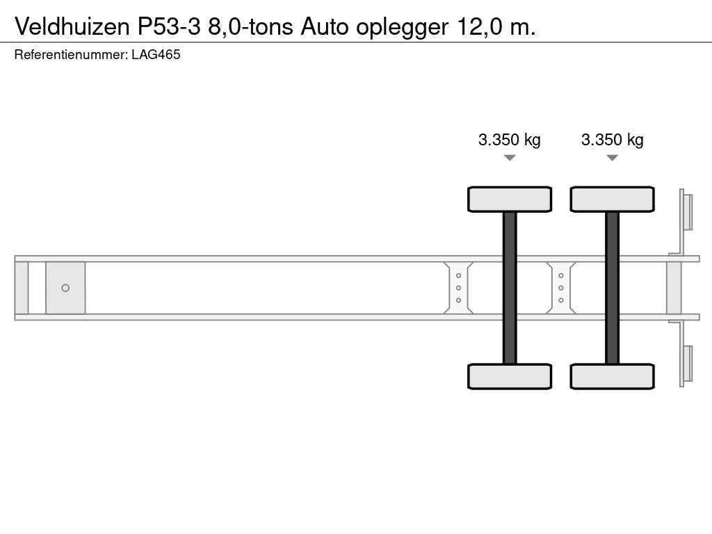 Veldhuizen P53-3 8,0-tons Auto oplegger 12,0 m.
