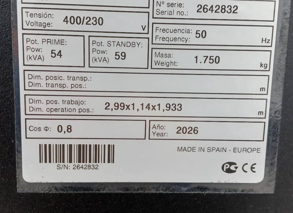 Deutz TCD2.9L4 - 60 kVA Stage V Generator - DPX-19006.1