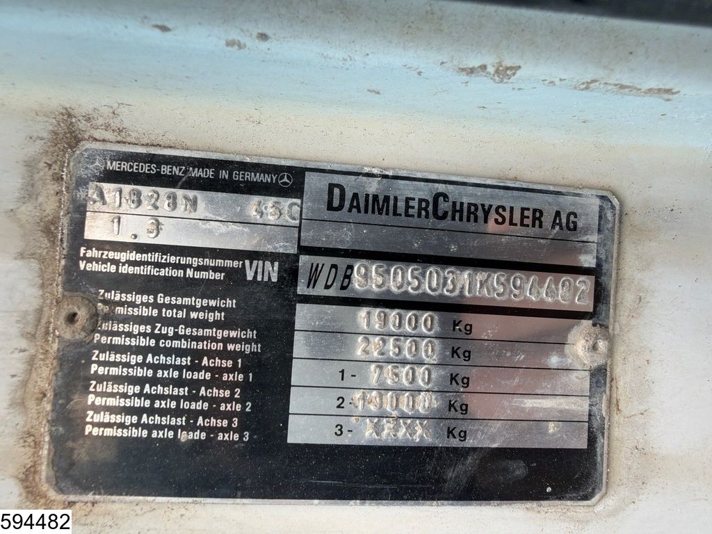 Mercedes Atego 1828 Euro 3, PTO, leaf steel suspension, Schwing