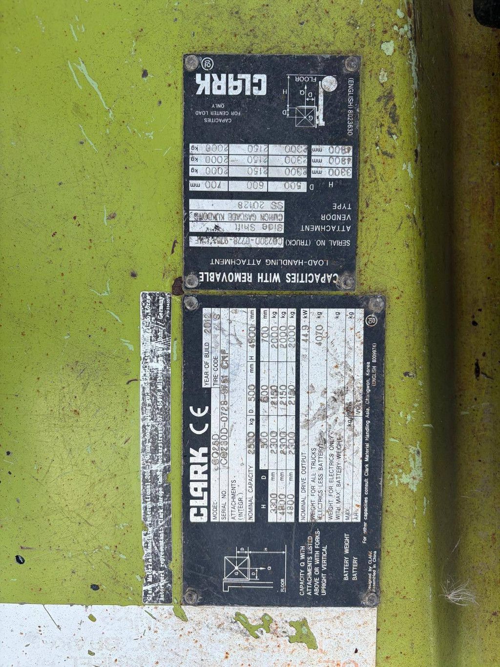 Gabelstapler Clark CO25D Diesel 2500 kg 4,8 m 2012