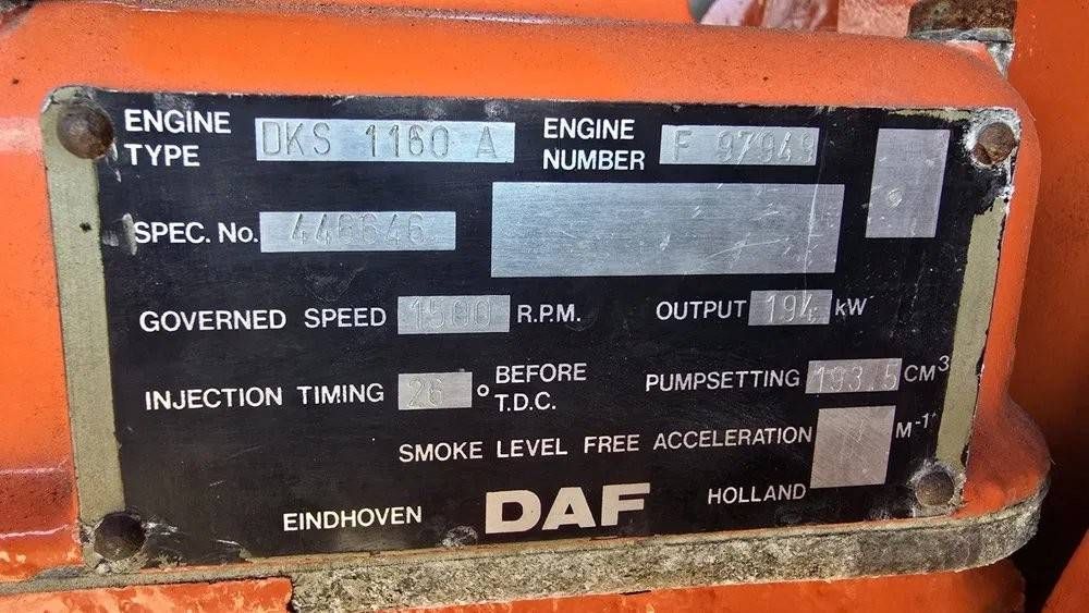 Generator DAF DKS1160A Diesel 194kW 2003
