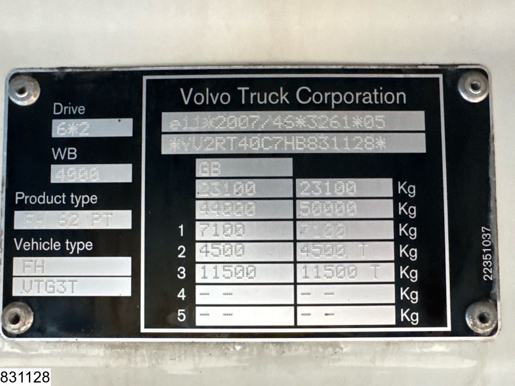 Volvo FH 500 6x2, EURO 6, ADR, PTO, Hydraulic, RHD