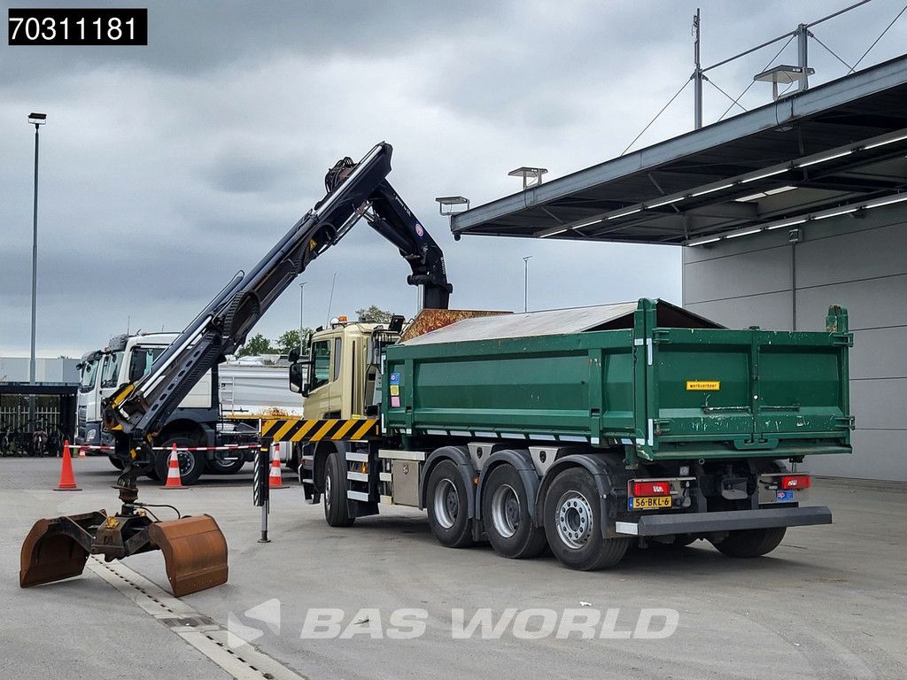 Scania P P410 8X4 NL-Truck HMF 1800K3 Kran Crane HSW 2-side tipper Lift+Steering axle Euro 6