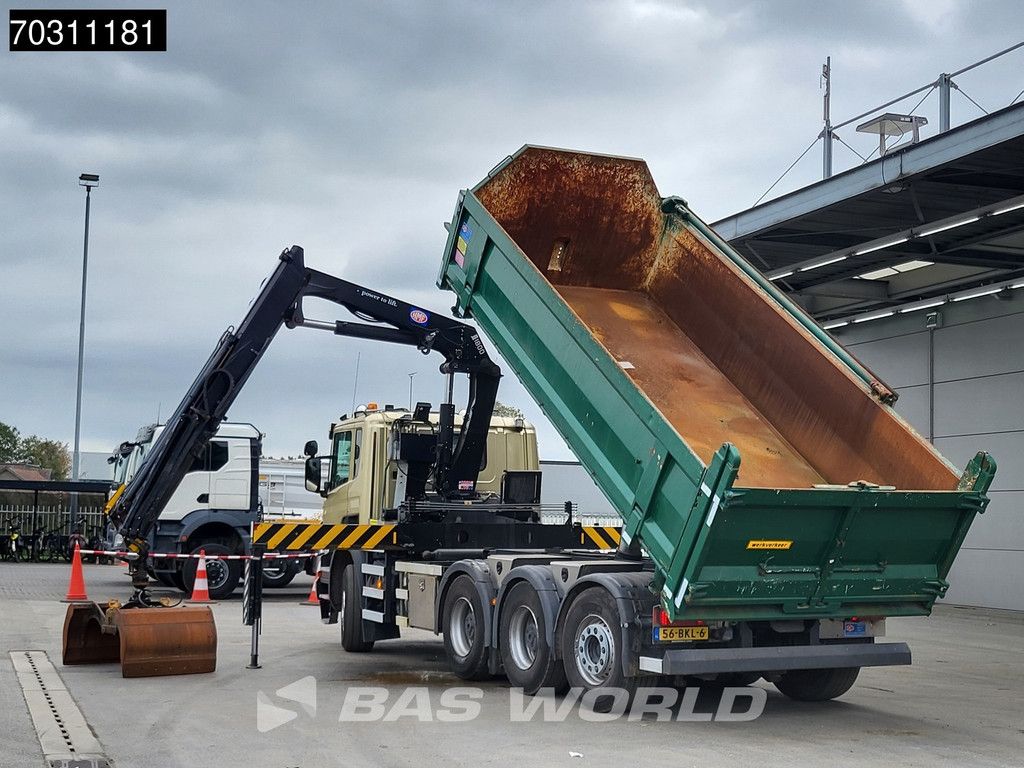 Scania P P410 8X4 NL-Truck HMF 1800K3 Kran Crane HSW 2-side tipper Lift+Steering axle Euro 6