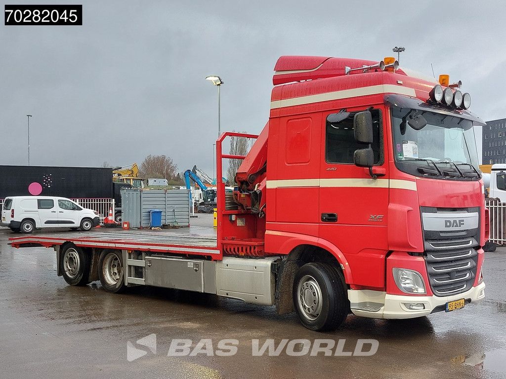 DAF XF 440 6X2 NL-Truck Transporter HMF 900-K2 Kran Winch Lift-Lenkachse Euro 6