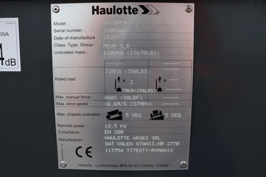 Haulotte HA16RTJ Valid Inspection, *Guarantee! Diesel, 4x4