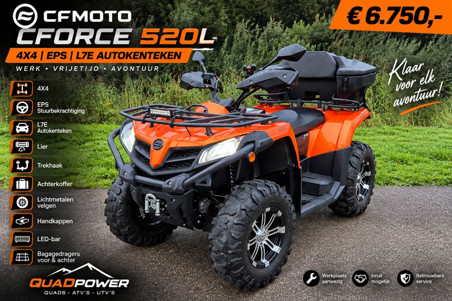CF-MOTO CForce 520L 4x4 EPS Autokenteken L7e