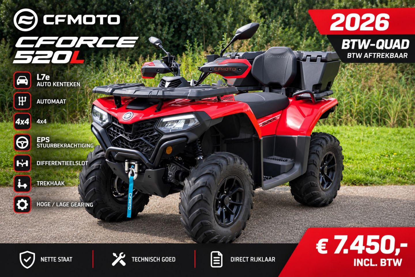 CFMOTO CFORCE 520L L7e 2026 | AUTO KENTEKEN | 4x4 | EPS | BTW