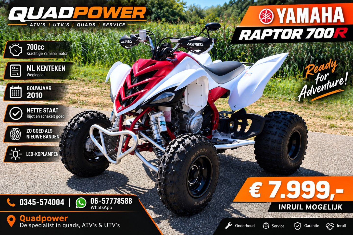 Yamaha Raptor 700R | NL Kenteken | 700cc | Quadpower