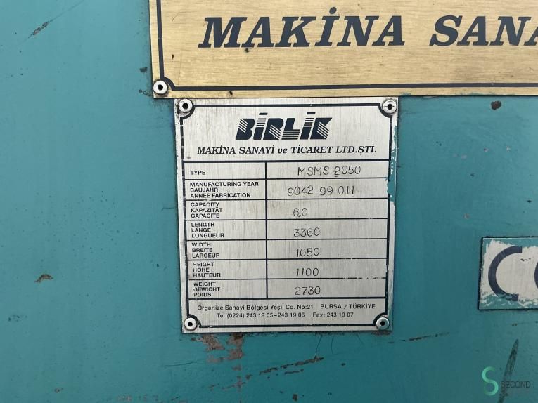 Plate rolling machines Birlik MSMS 2050x6 1999