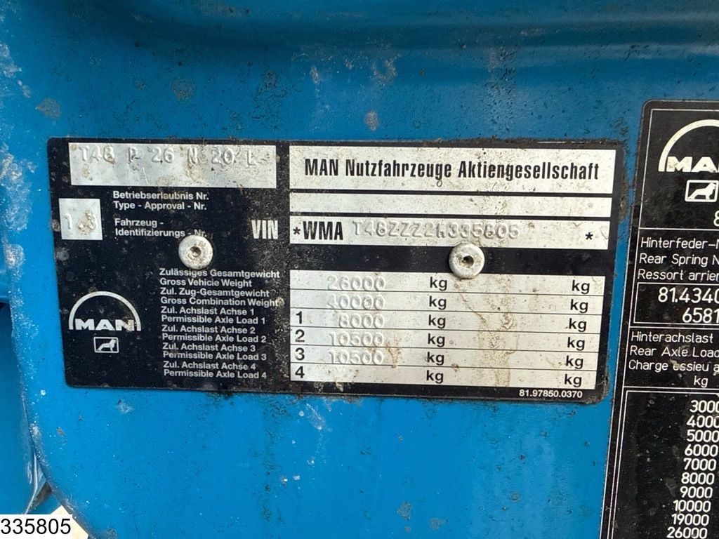 MAN TGA 26 350 6x4, Manual, Steel, Hiab