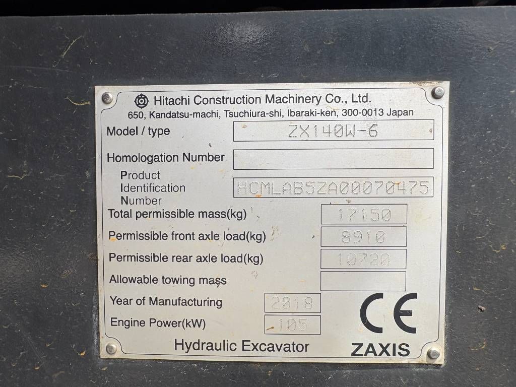 Hitachi ZX140W-6 (3 Pieces available)