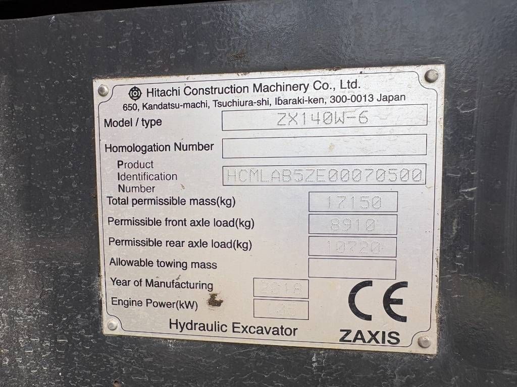 Hitachi ZX140W-6 (3 Pieces available)