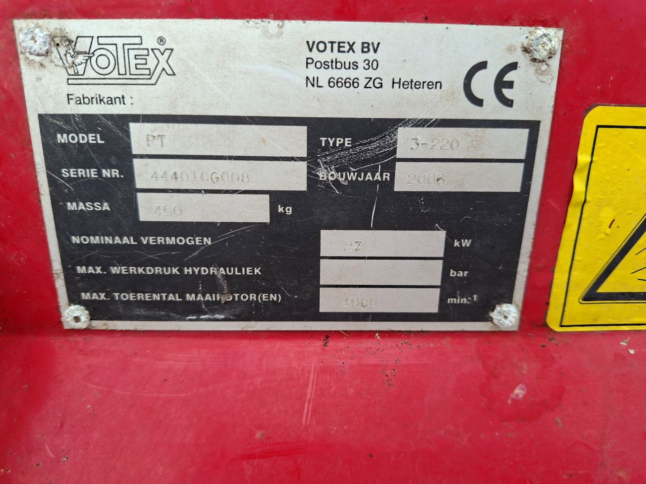 Votex PT 3-220 weidebloter I.G.ST
