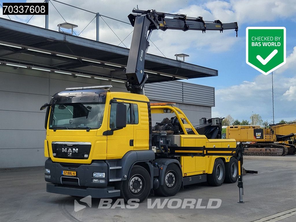 MAN TGS 41.480 8X4 Miller Industries Vulcan V100 Recovery truck HIAB 322EP-4 HIDUO Crane Winch Euro 5