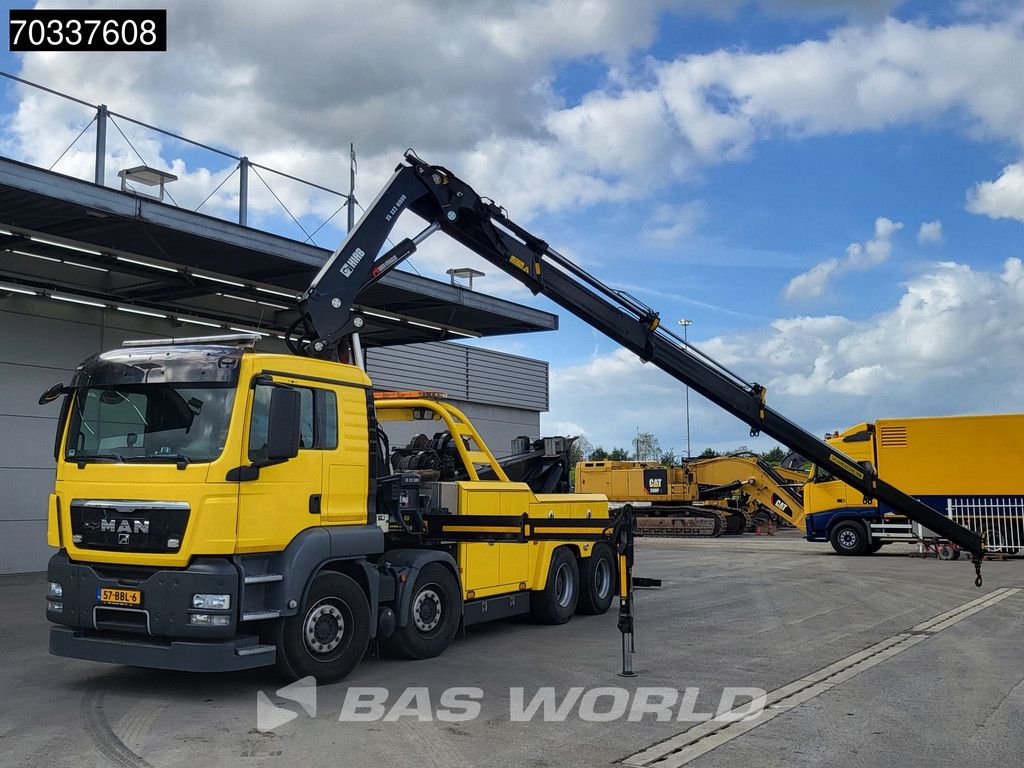 MAN TGS 41.480 8X4 Miller Industries Vulcan V100 Recovery truck HIAB 322EP-4 HIDUO Crane Winch Euro 5