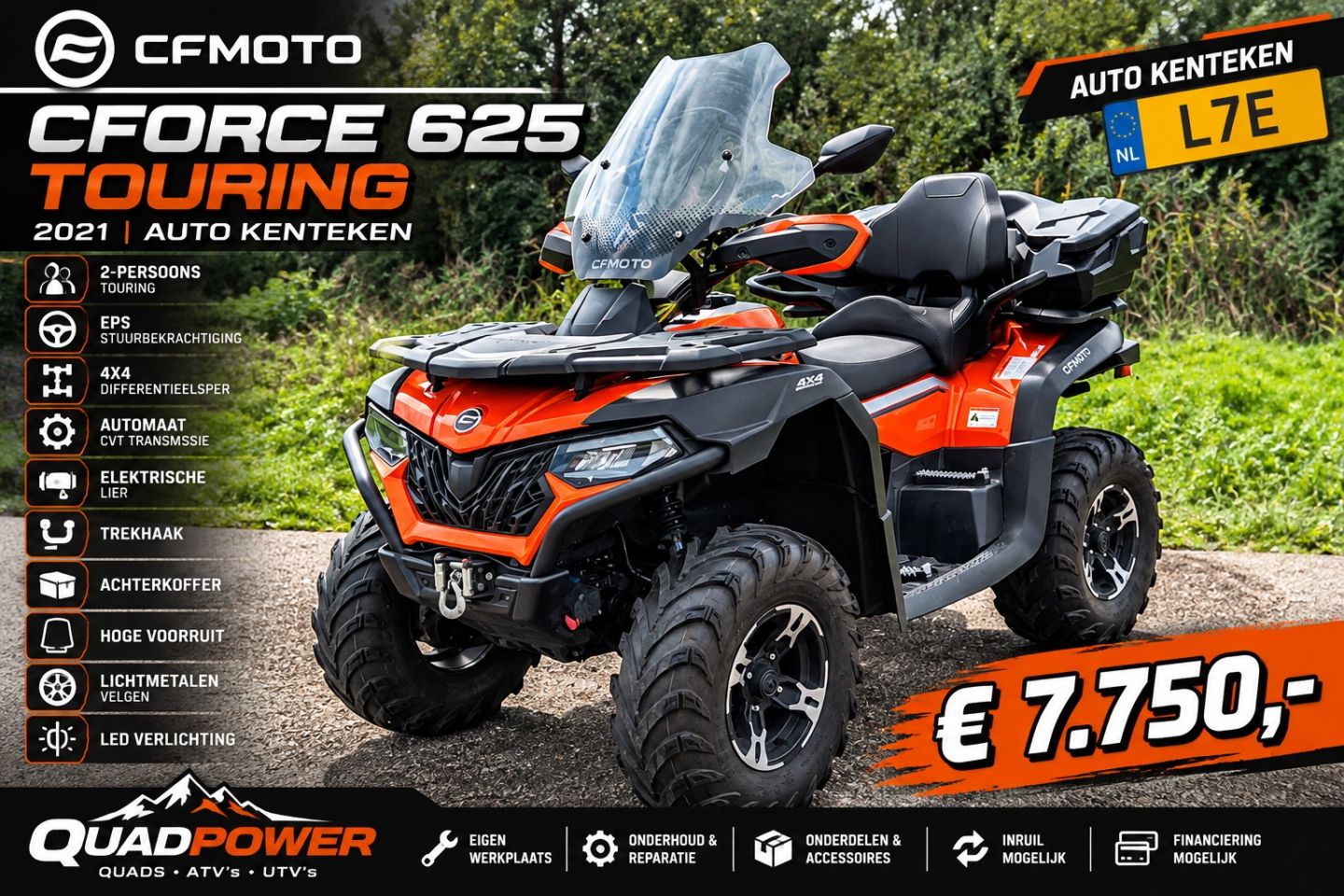 CFMOTO CFORCE 625 TOURING | 2021 | 4X4 | EPS | 2-PERSOONS | QUAD