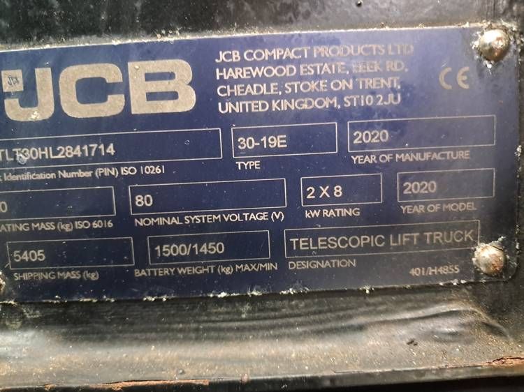 JCB TLT30-19E Electric Telehandler 4.0m 2020