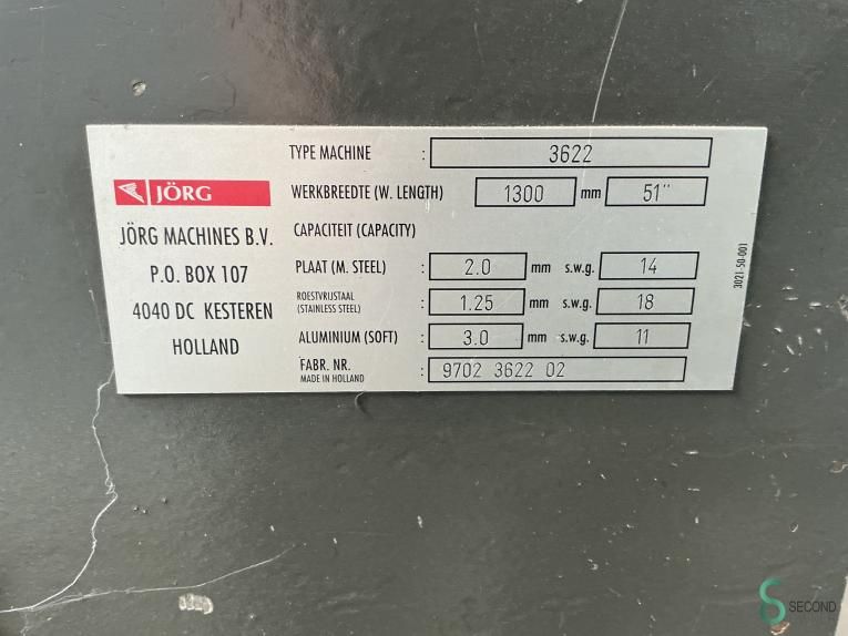 Folding machines Jörg 3622, 1300x2mm