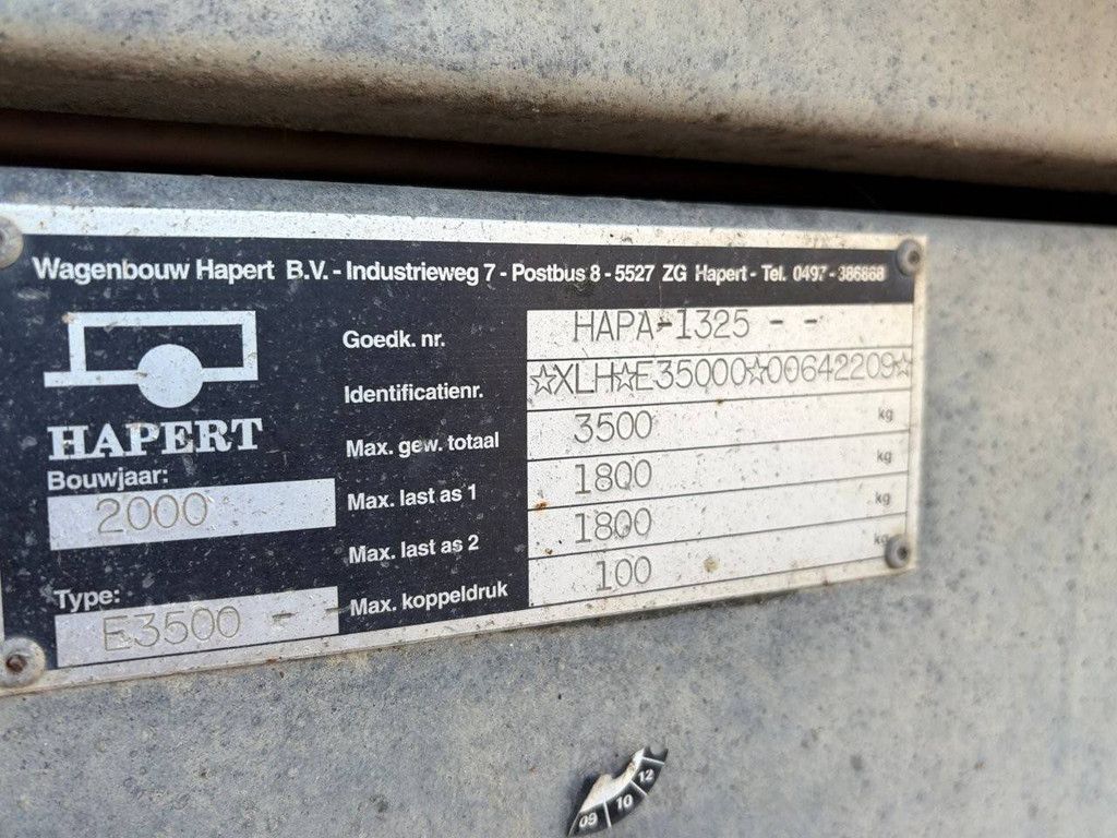 Hapert E3500 2000 Tipper Trailer