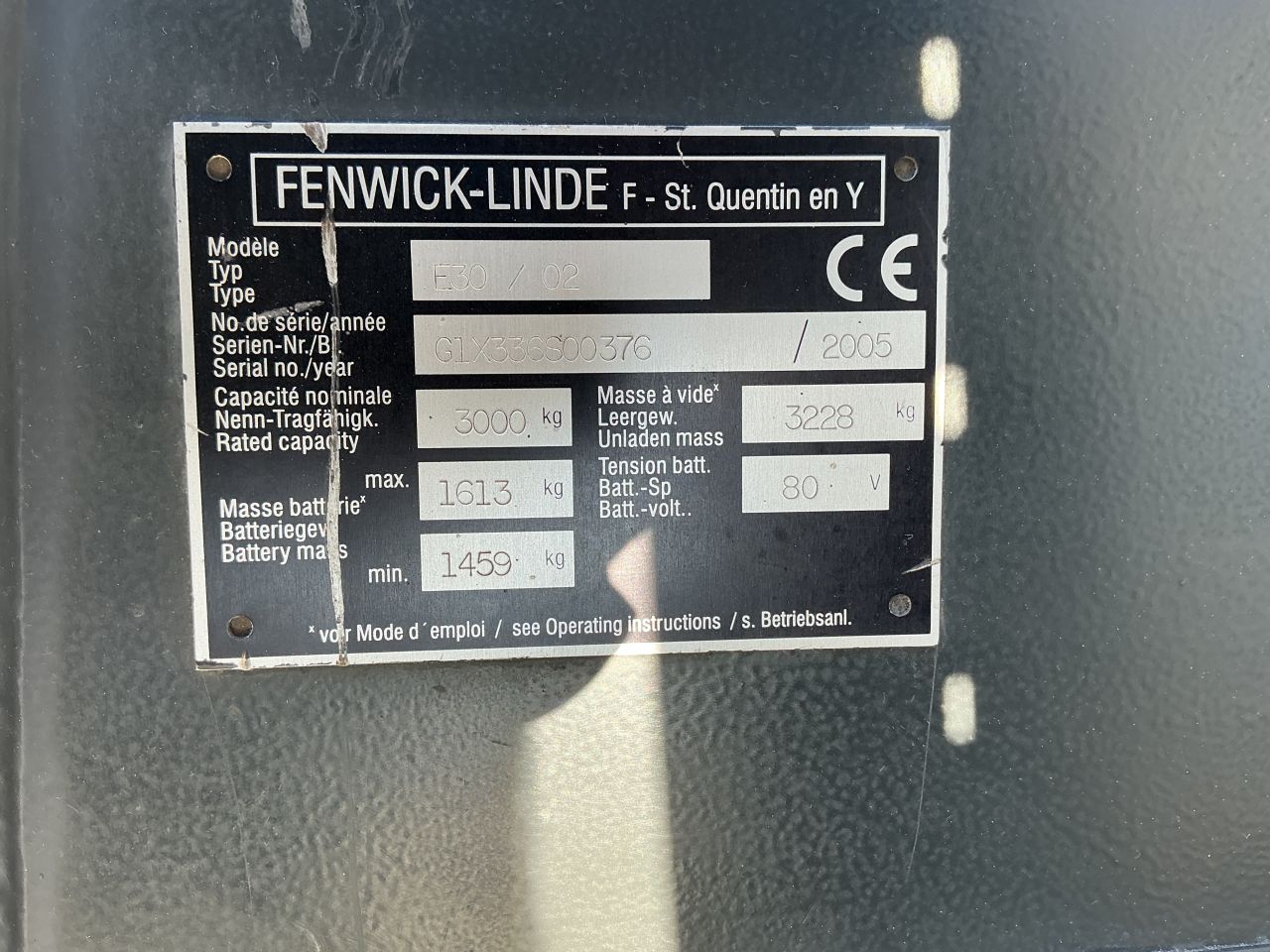 Te koop Linde E30/02 Elektrisch 2005 in zeer nette staat