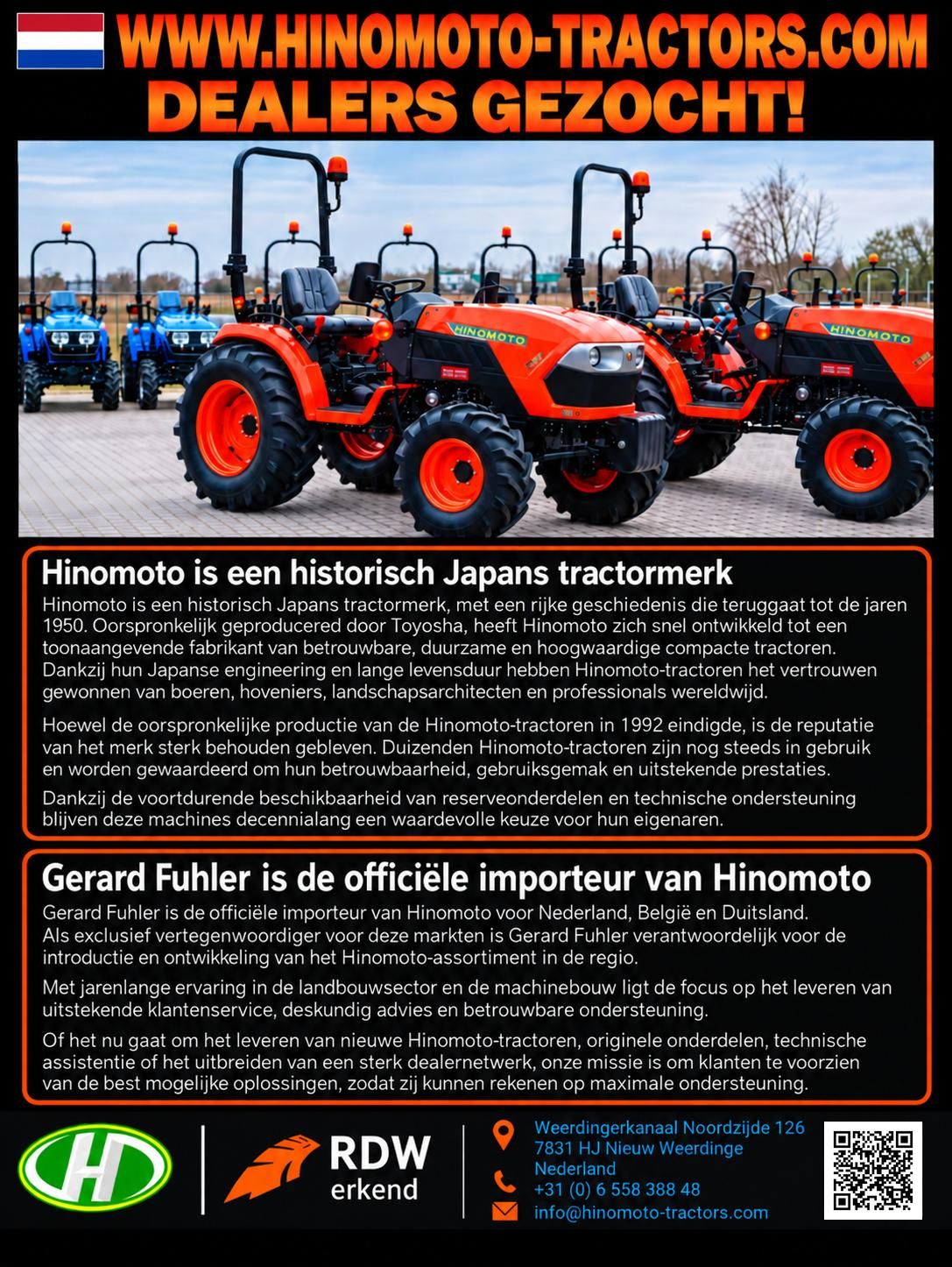 HINOMOTO TRACTOREN - GEZOCHT DEALERS!