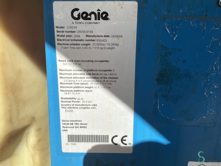Gelenkteleskopbühne Genie Z-60/34 2008