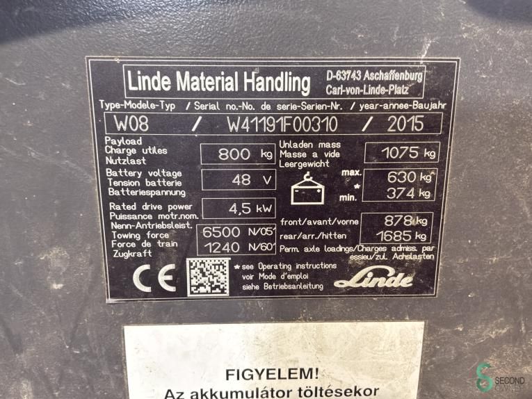 Tractors Electric Linde W08 2015