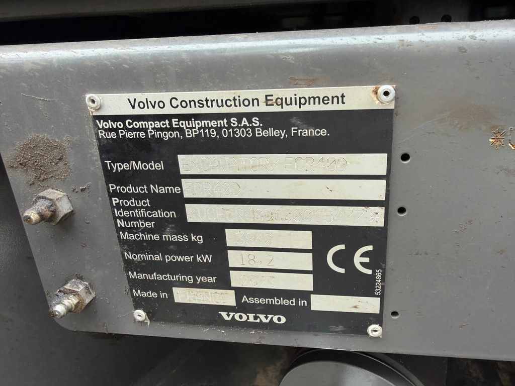 Volvo ECR40 ECR40D met aanbouw delen