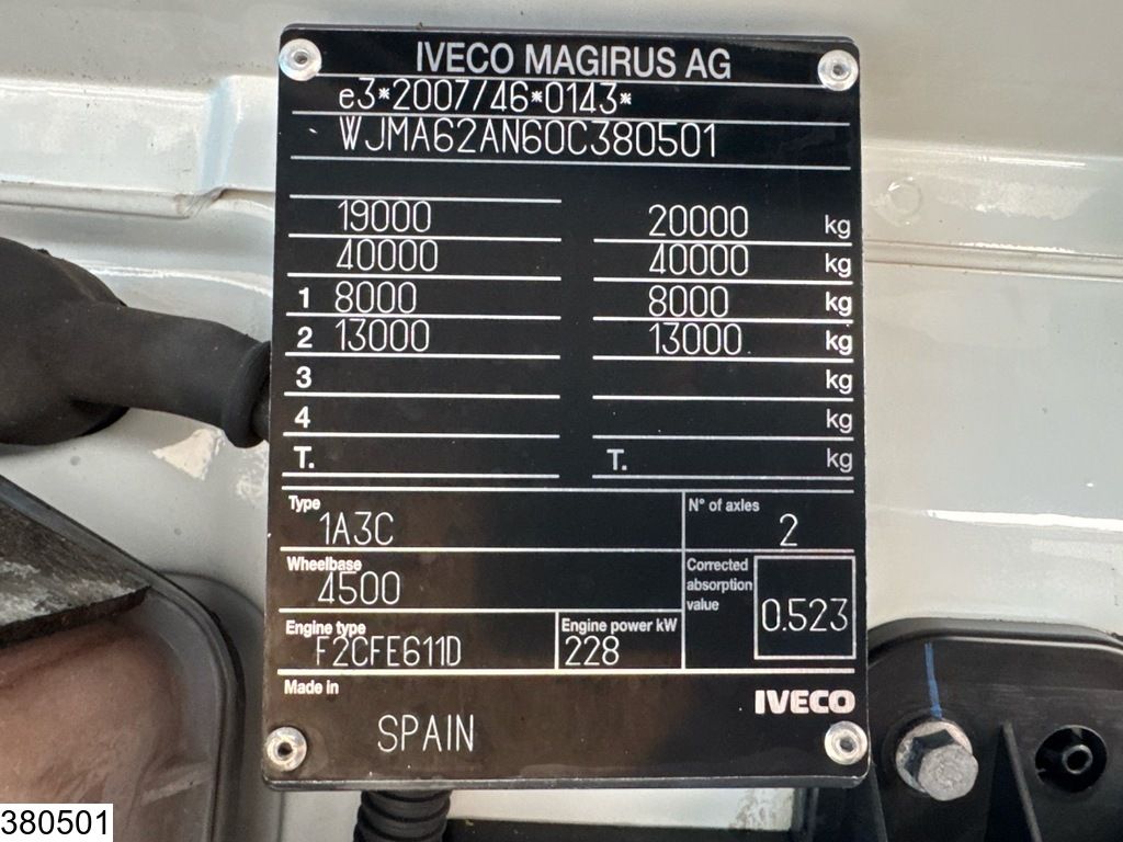 Iveco Stralis 310 EURO 6, Palfinger, Remote, Dhollandia