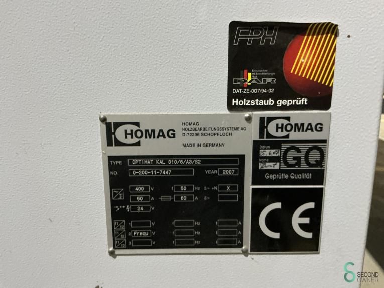 Kantenanleimmaschinen Homag OPTIMAT KAL 310/6/A3/S2 2007