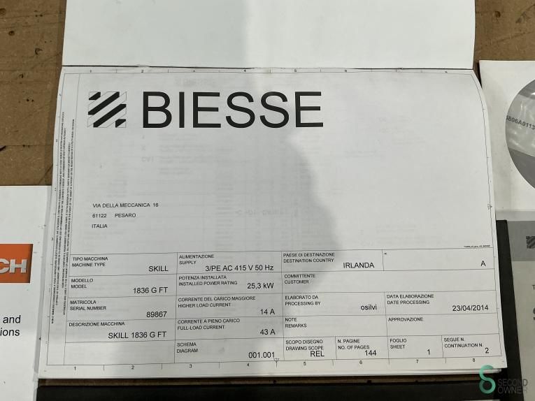 CNC Bewerkingscentra Biesse Skill 18.36 G FT 2014 Boorunit