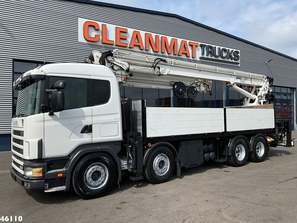 Scania R 144 8x4 Retarder MKG 55 Tonmeter Dachdecker Kran