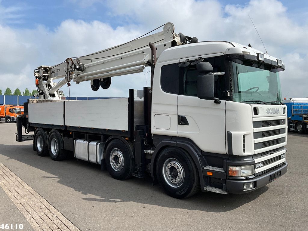 Scania R 144 8x4 Retarder MKG 55 Tonmeter Dachdecker Kran