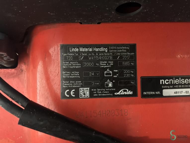 Pallet trucks Electric Linde T 20 S (1154) 2017