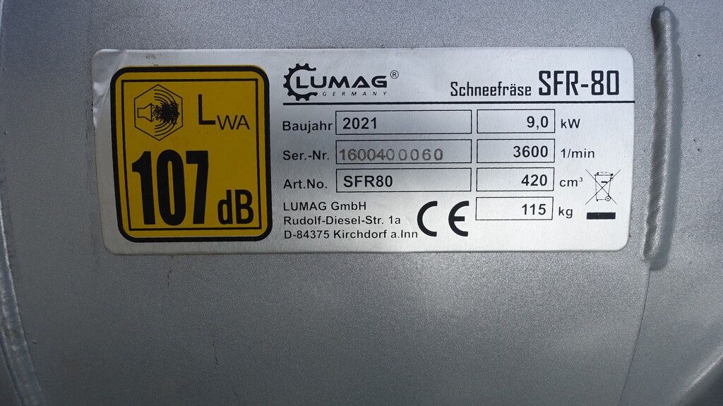 Lumag SFR80 sneeuw frees incl. set sneeuwkettingen