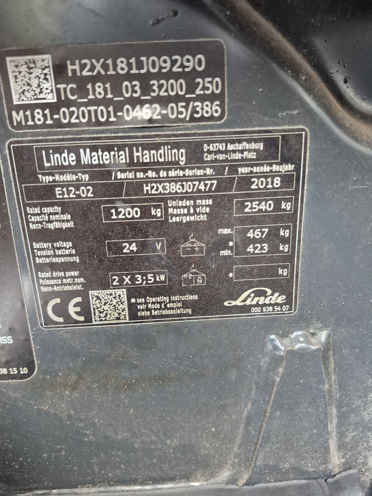 Linde E12-02 triplex sideshift 4.620 mm bj 2018
