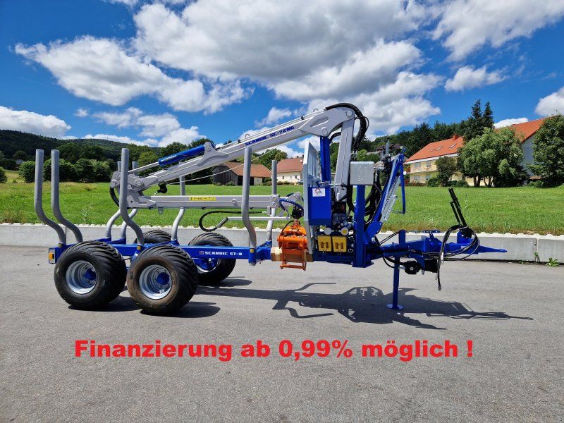 Scandic ST-8 Rückewagen 7,9m Kran 550kg Hubkraft Drehhebelsteuerung l