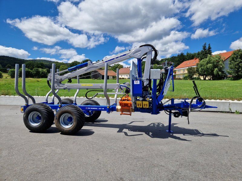 Scandic ST-8 Rückewagen 7,9m Kran 550kg Hubkraft Drehhebelsteuerung l