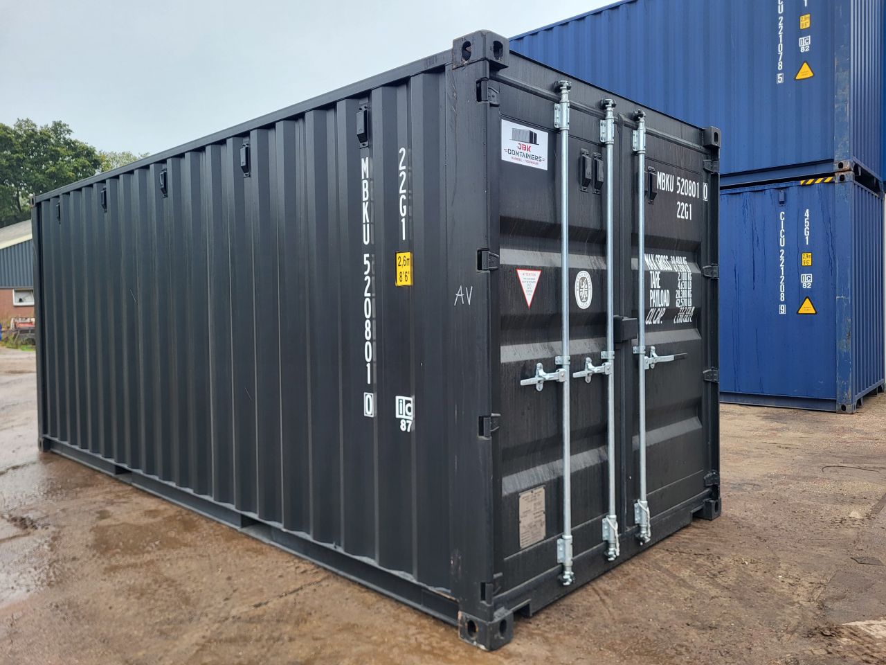 Zeecontainer 20ft nieuw | zwart | RAL 9005