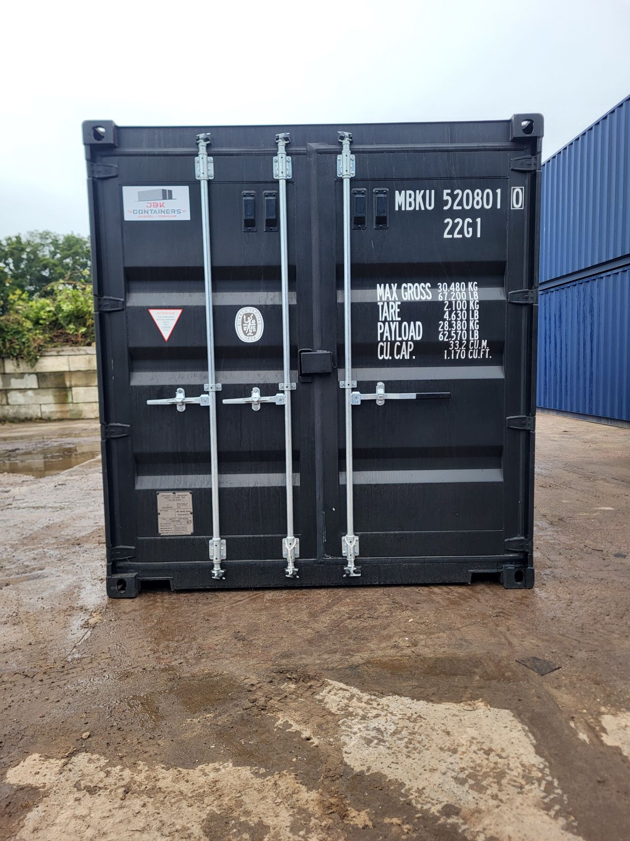 Zeecontainer 20ft nieuw | zwart | RAL 9005