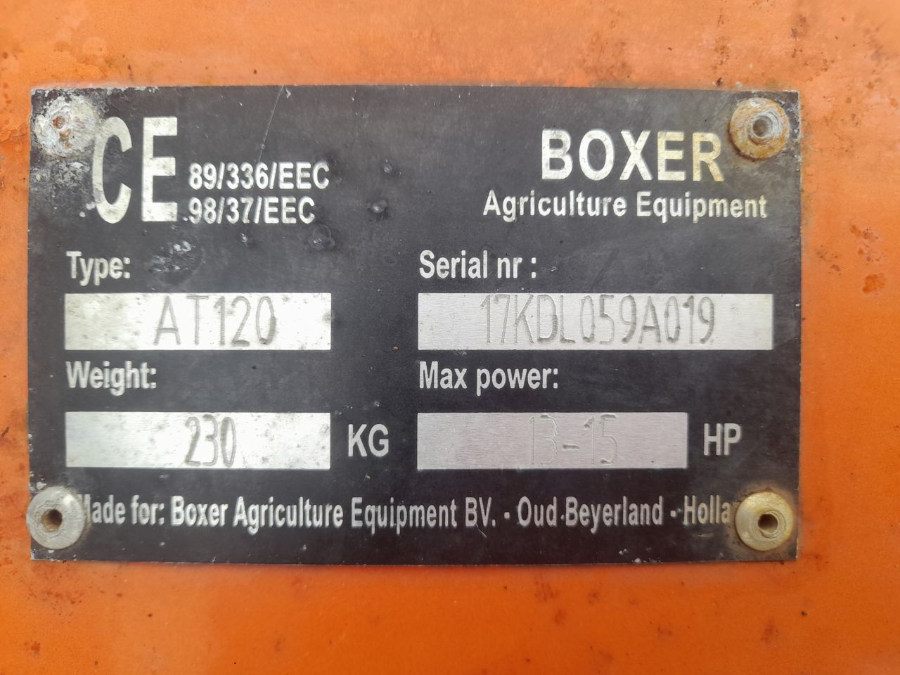 Boxer AT120 Klepelmaaier met eigen motor 1.2 meter breed