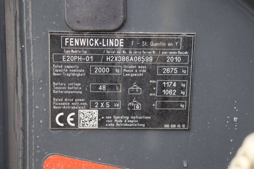 Gabelstapler Fenwick-Linde E20PH-01 Elektro 2000 kg 4,2 m 2010