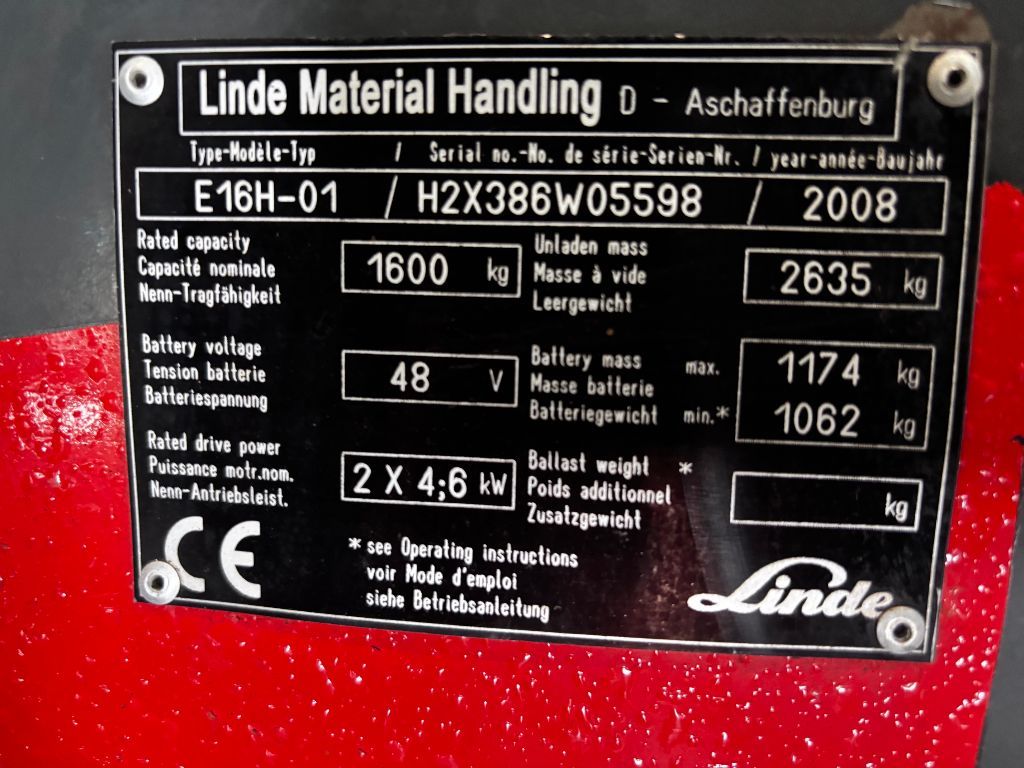 LINDE E16H-01 Elektrische Heftruck