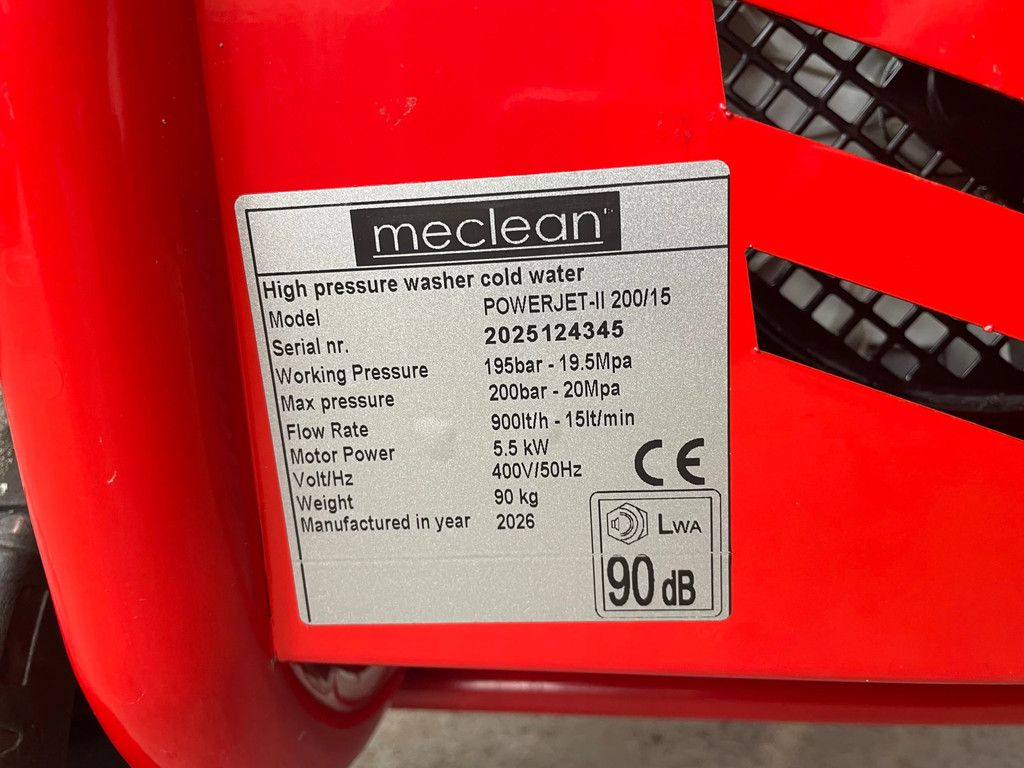 Meclean Powerjet 200/15 met haspel en spuitlans NIEUW!