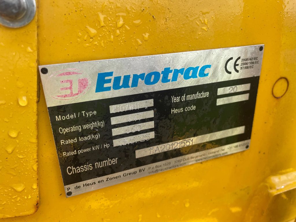Eurotrac W11 kniklader met kenteken slechts 619 uur